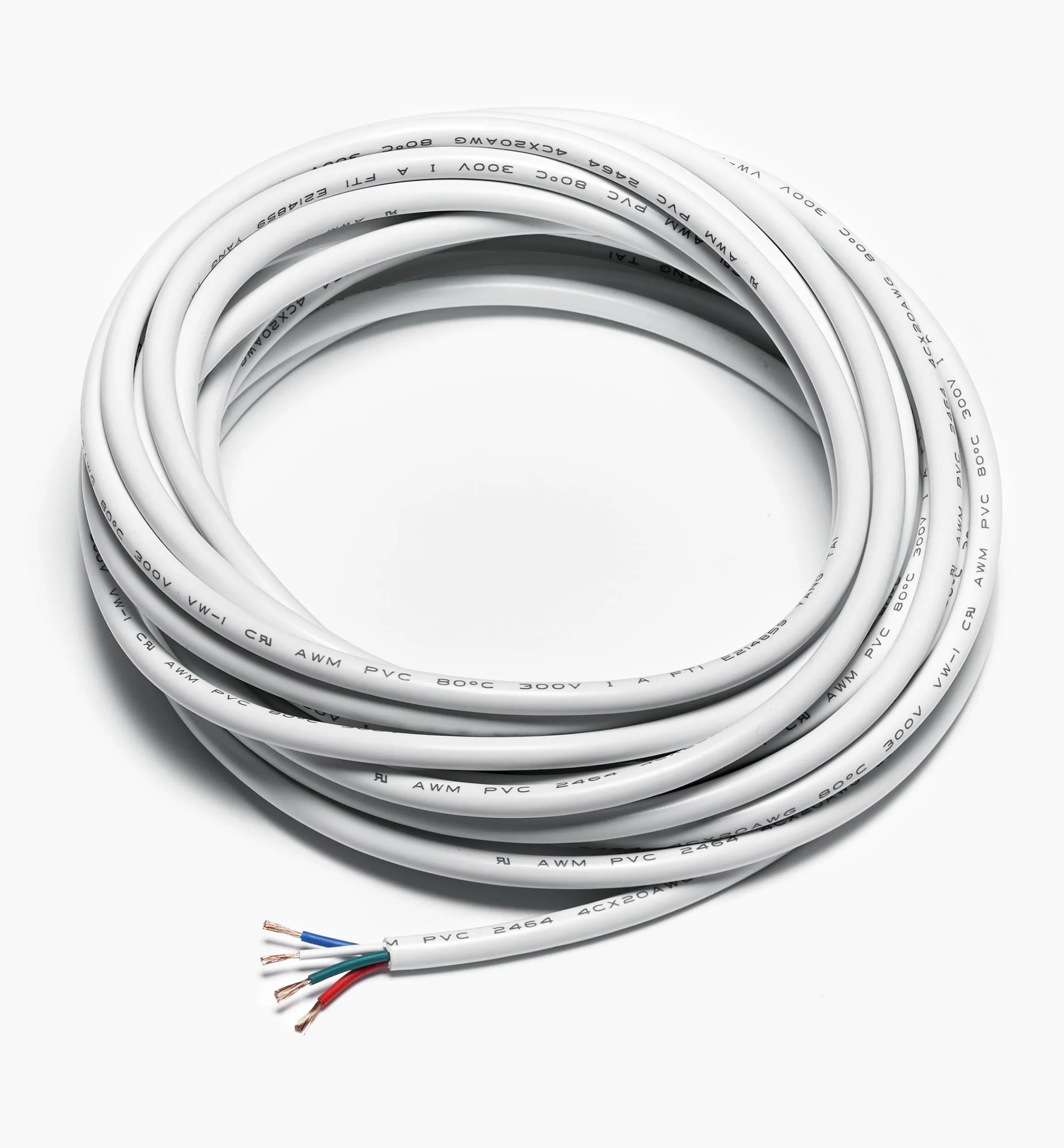 Lee Valley Lighting>20 Ga. Four-Conductor In-Wall Wire For Color-Controlled (RGB) LED Lighting (12V)