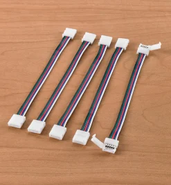 Lee Valley Lighting>6" Wire-Lead Connectors For RGB+W LED Tape Lights