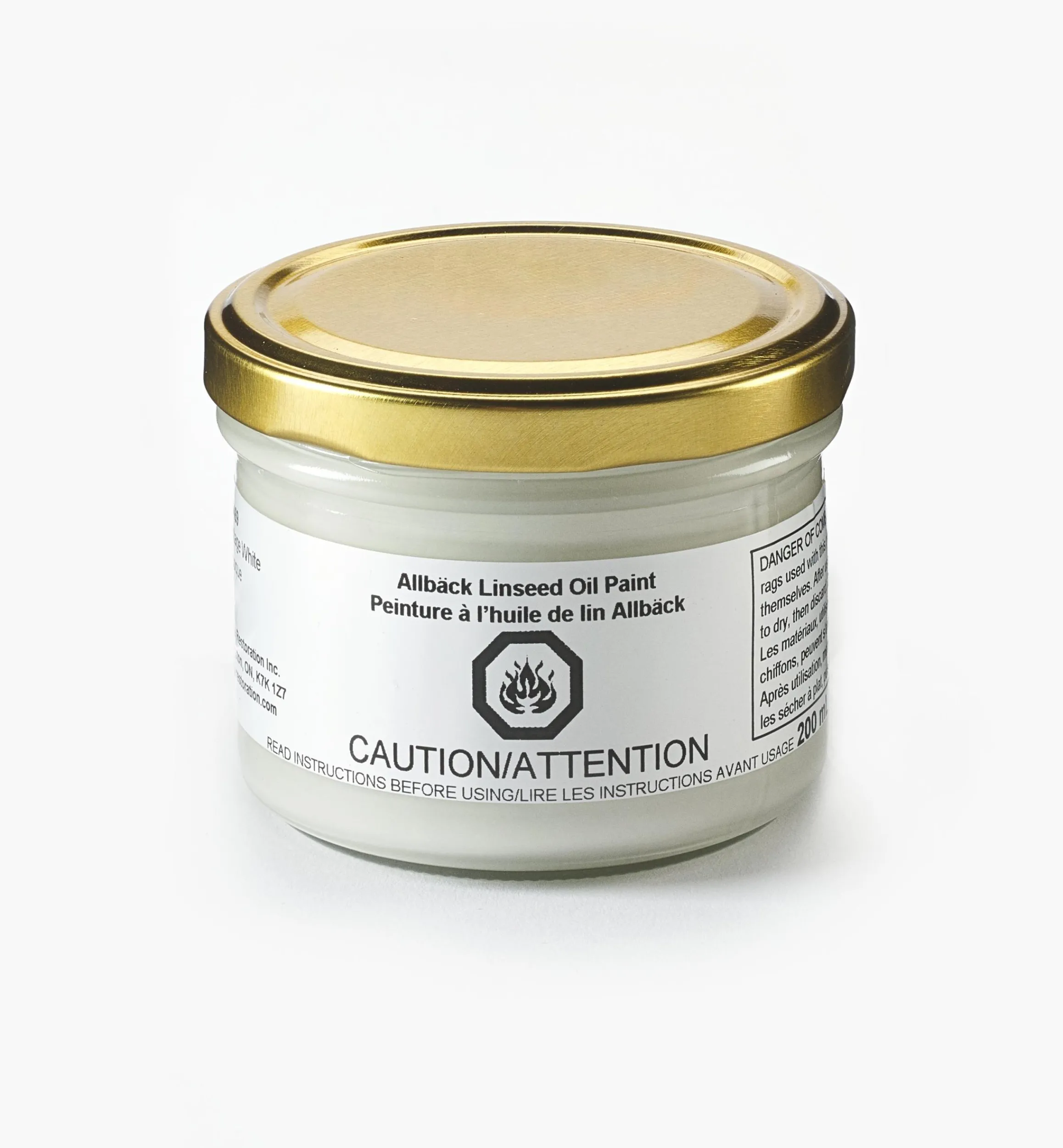 Lee Valley Supplies>Allbäck Vintage White Linseed Oil Paint