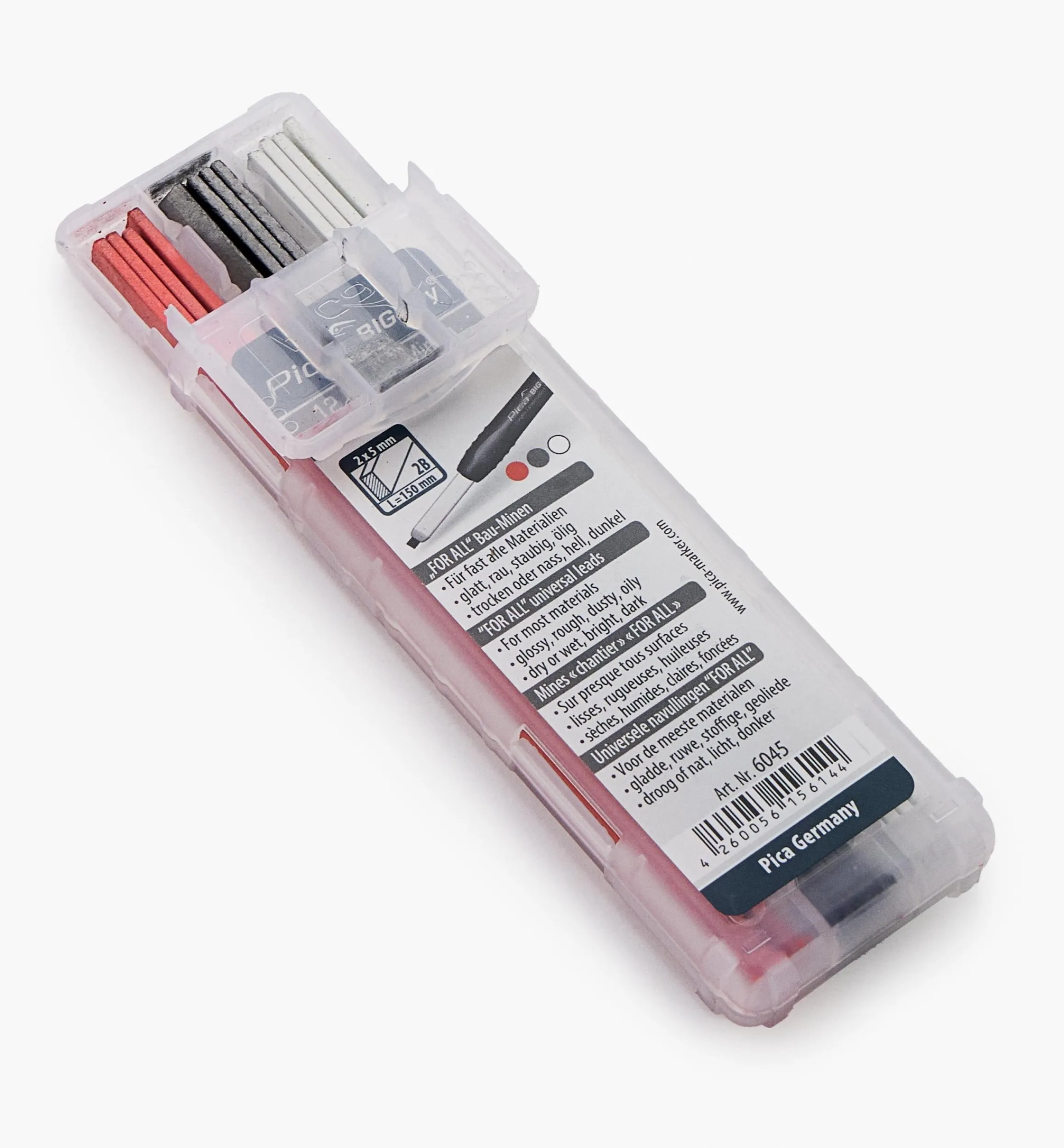 Lee Valley Marking & Measuring>2B Pica Replacement Leads (Graphite/White/Red)