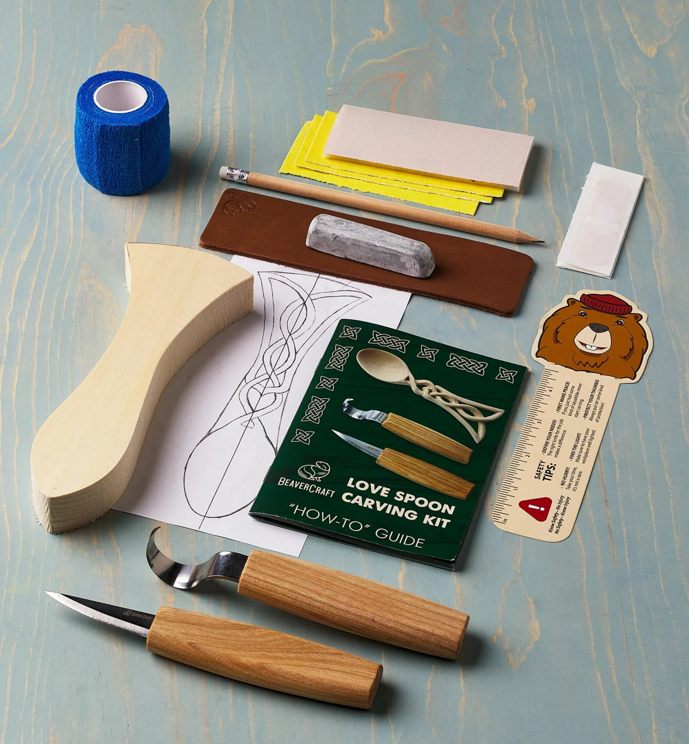 Lee Valley Supplies>BeaverCraft Celtic-Style Lovespoon Carving Kit