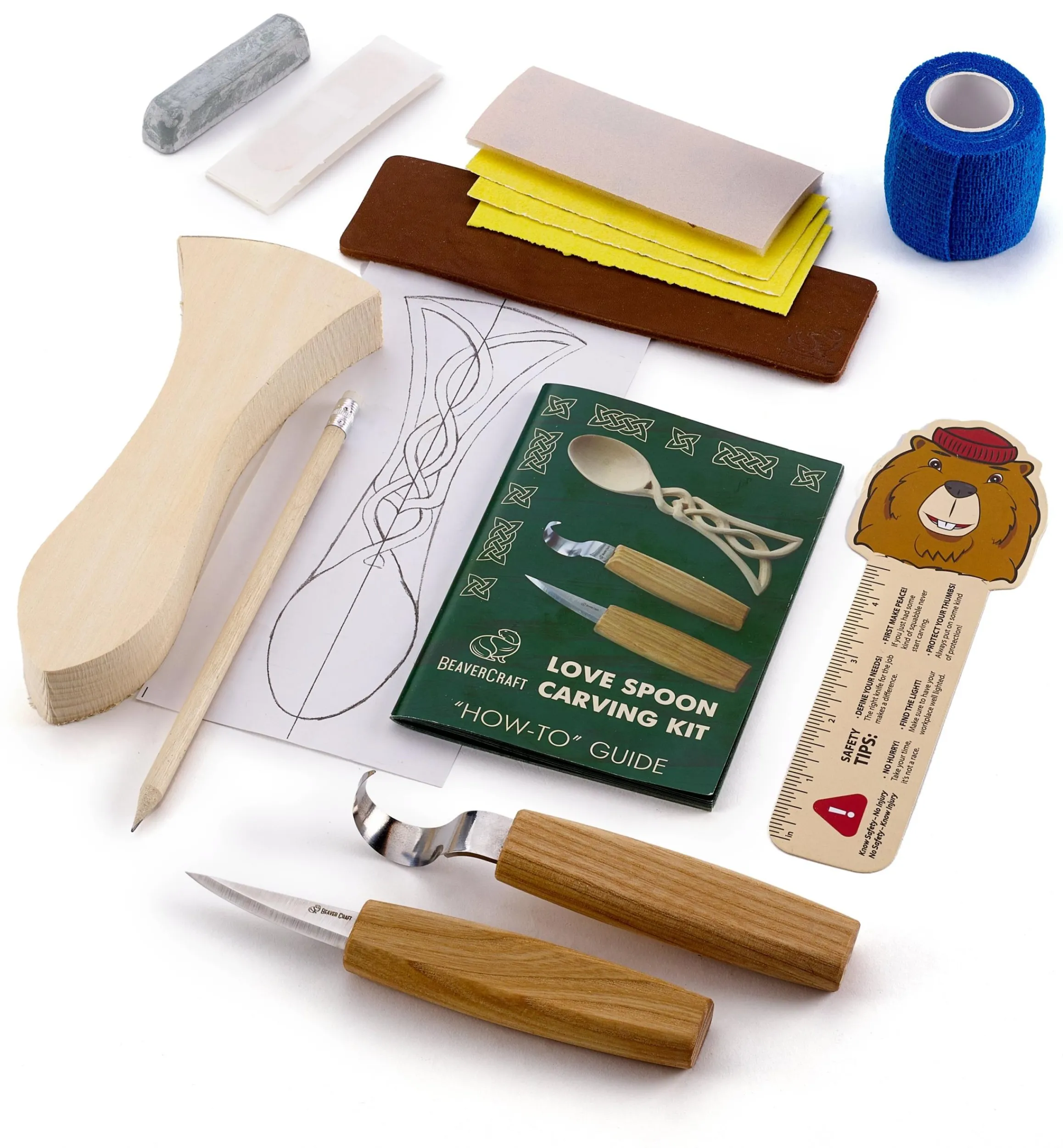 Lee Valley Supplies>BeaverCraft Celtic-Style Lovespoon Carving Kit