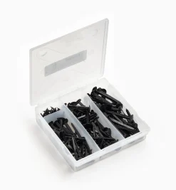 Lee Valley Fasteners>Black Steel Diamond-Head Forged Nails From Clouterie Rivierre, 140 Assorted Pieces