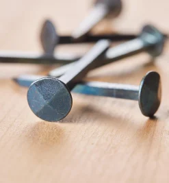 Lee Valley Fasteners>Blued Steel Diamond-Head Forged Nails From Clouterie Rivierre