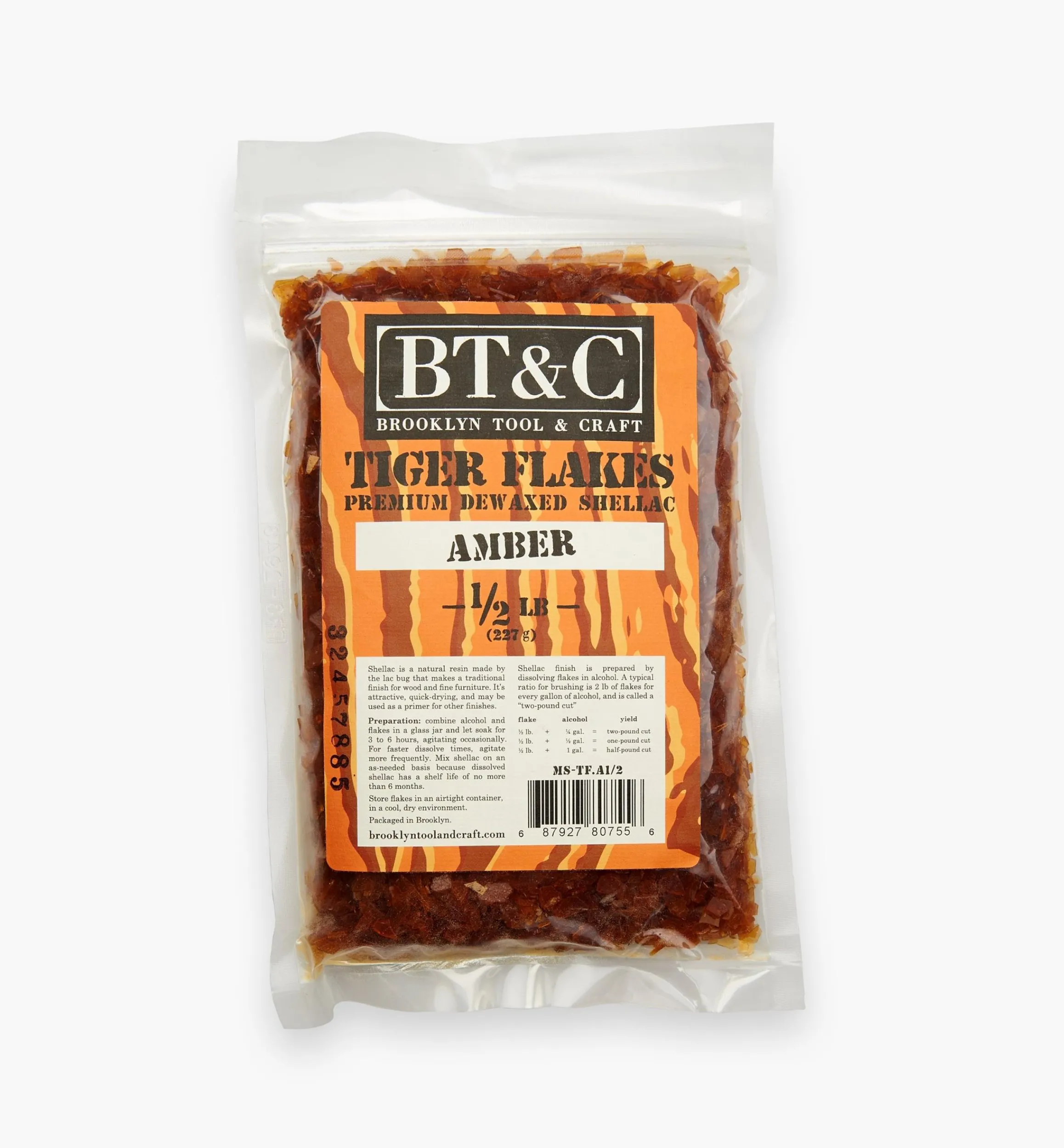 Lee Valley Supplies>Brooklyn Tool & Craft De-Waxed Shellac Flakes