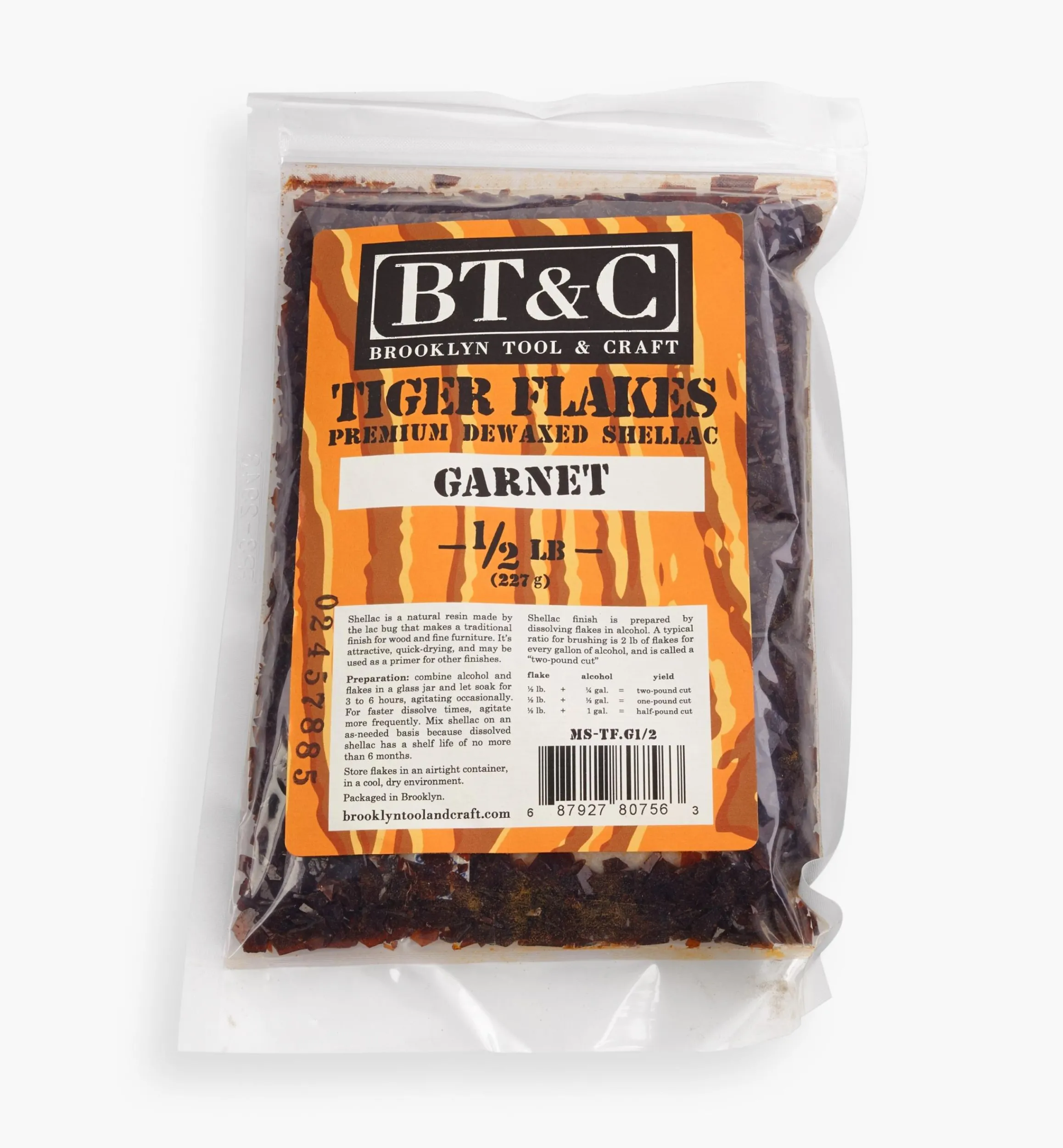 Lee Valley Supplies>Brooklyn Tool & Craft De-Waxed Shellac Flakes