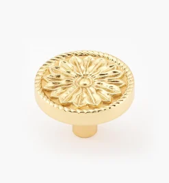 Lee Valley Knobs>Cast Roped Flower Knob