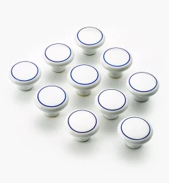 Lee Valley Knobs>Ceramic Blue Ring Knob