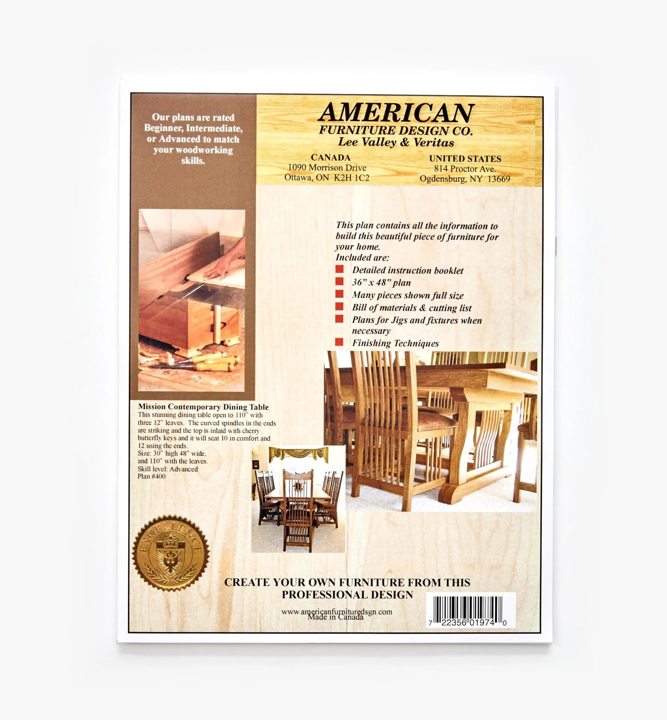 Lee Valley Plans>Contemporary Dining Table Plan