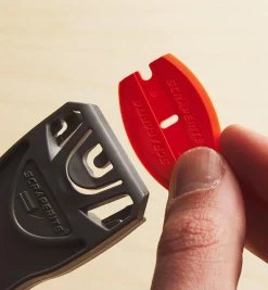 Lee Valley Scrapers>Curved Orange Plastic Razor Blades