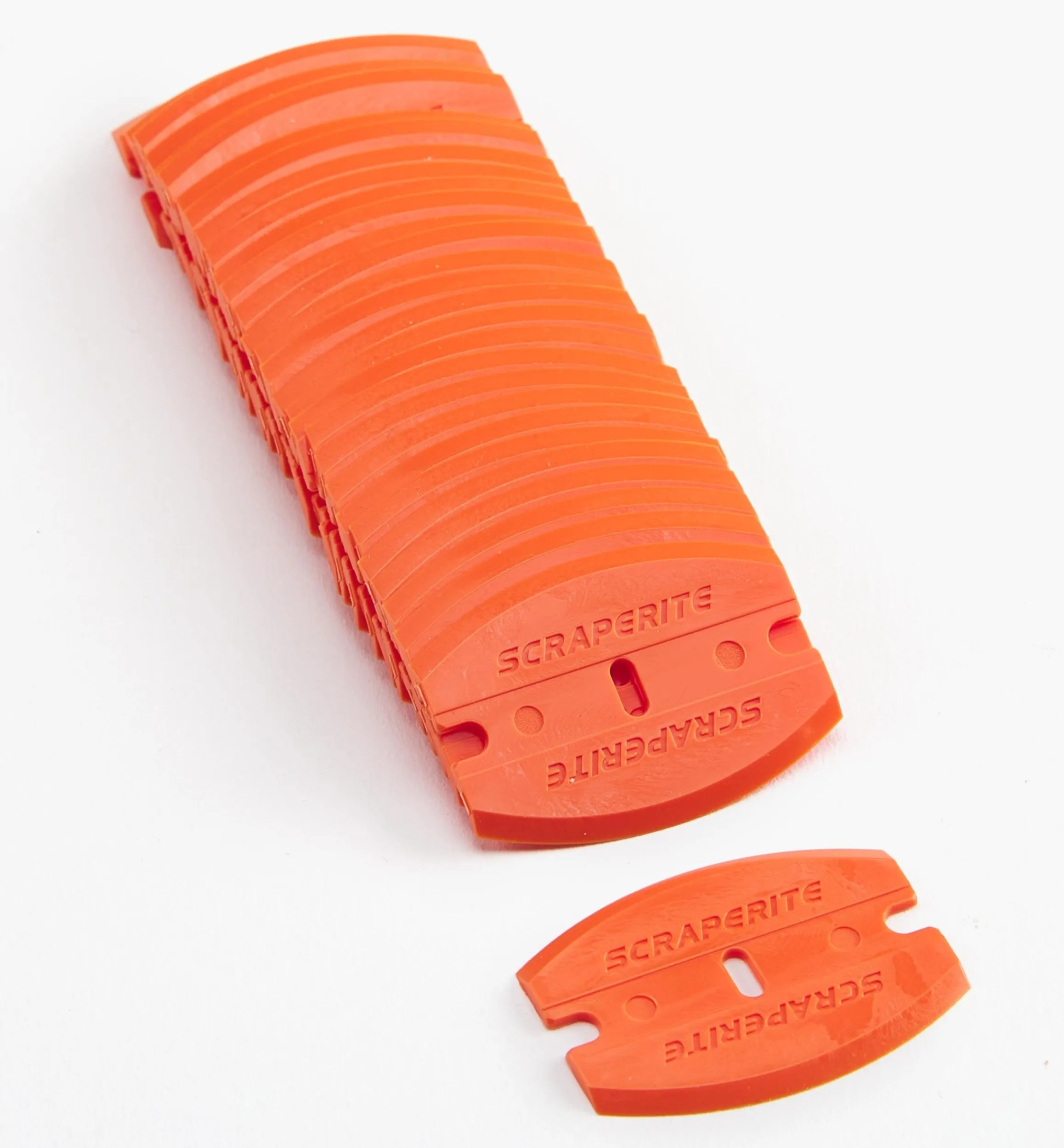 Lee Valley Scrapers>Curved Orange Plastic Razor Blades