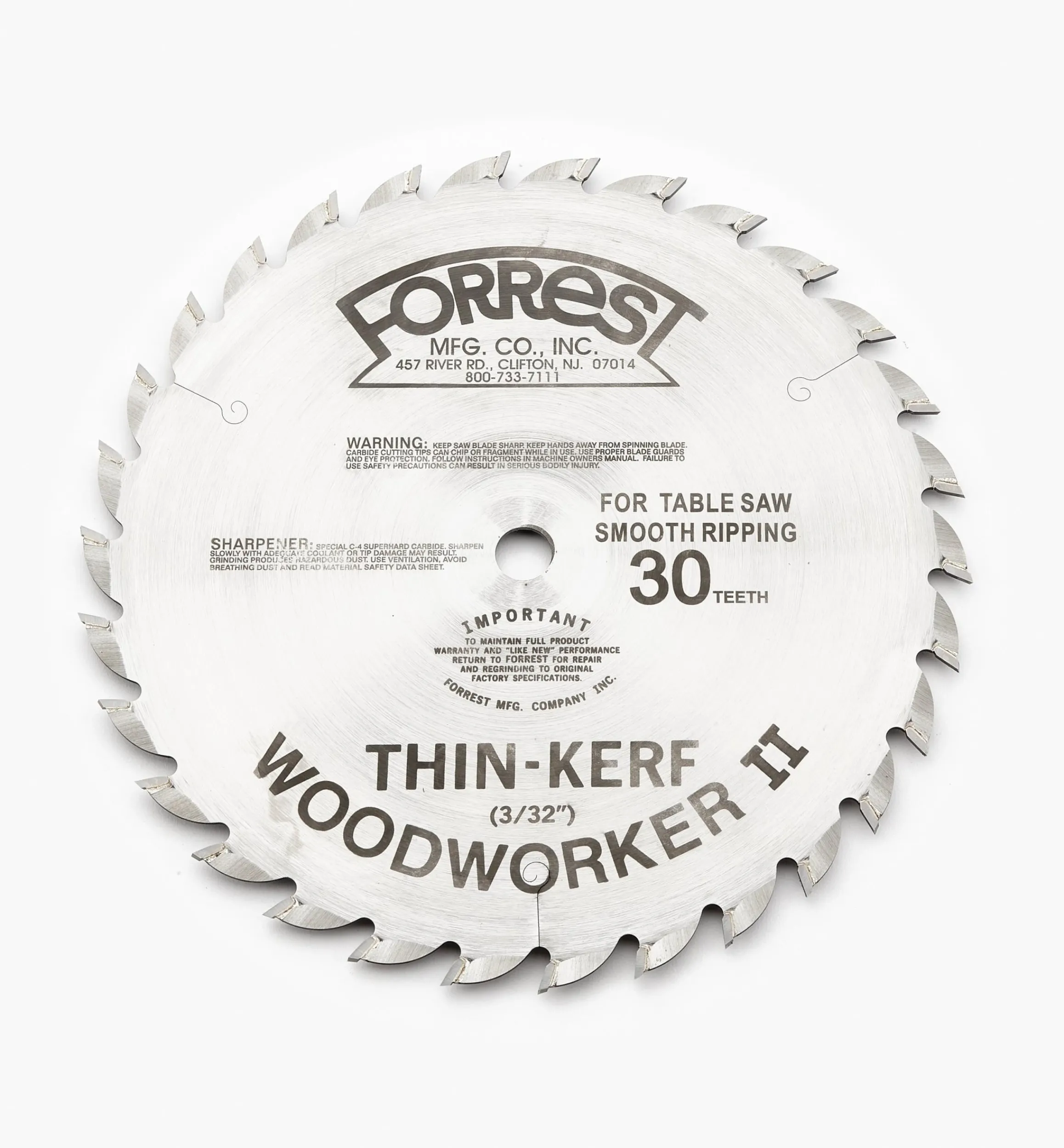 Lee Valley Power Tool Accessories>Forrest Woodworker Blades