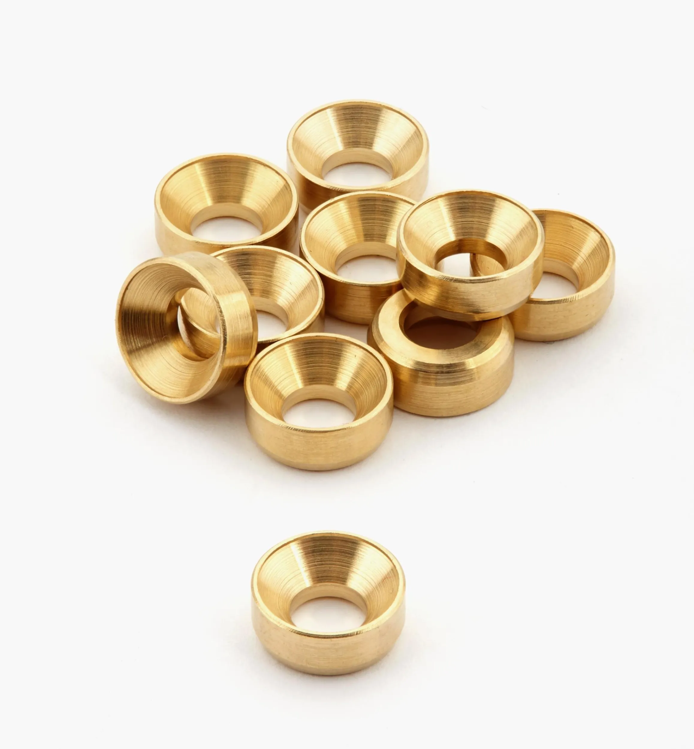 Lee Valley Fasteners>Brass Countersunk Washers