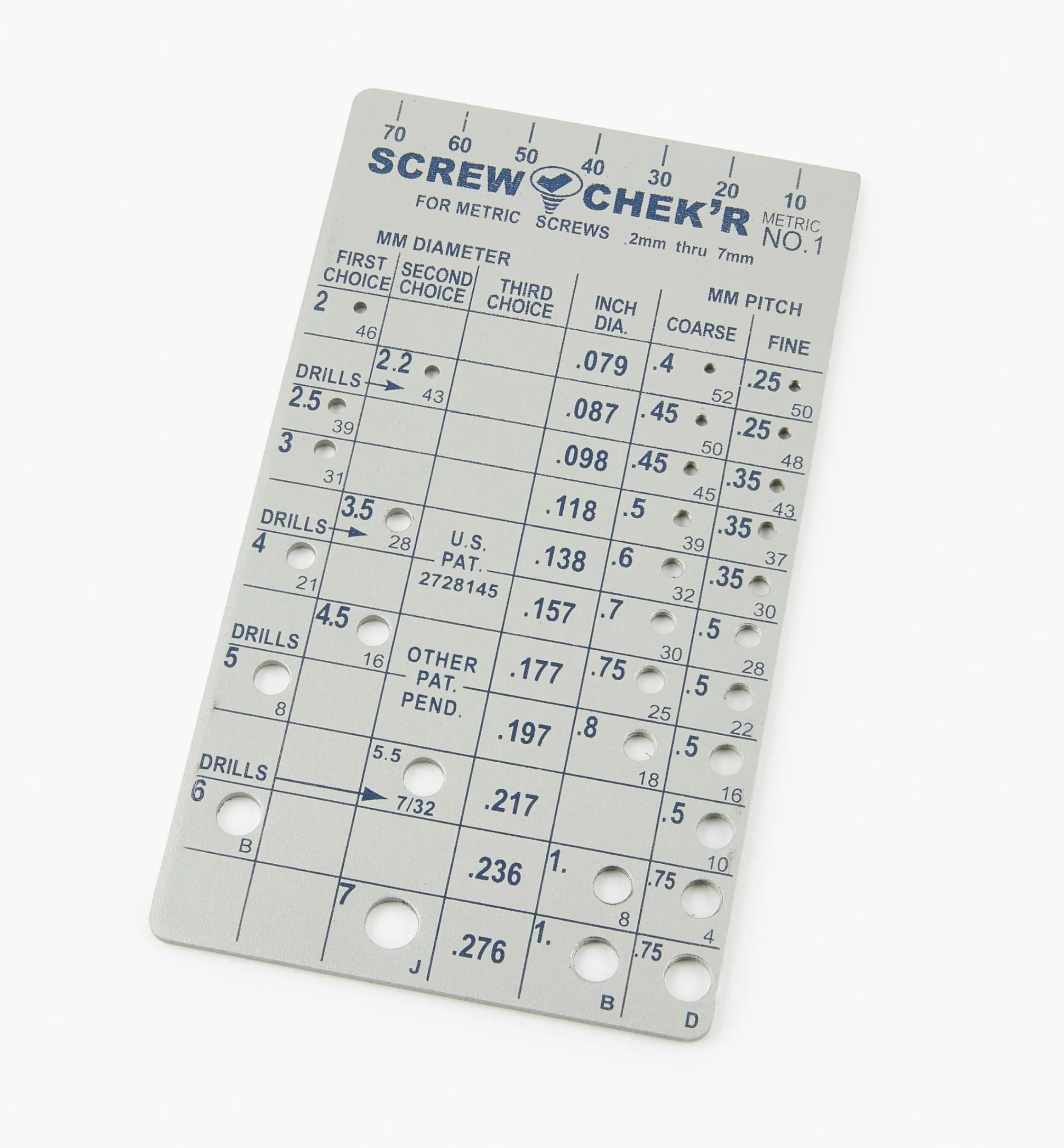 Lee Valley Workshop>Machine Screw Gauge