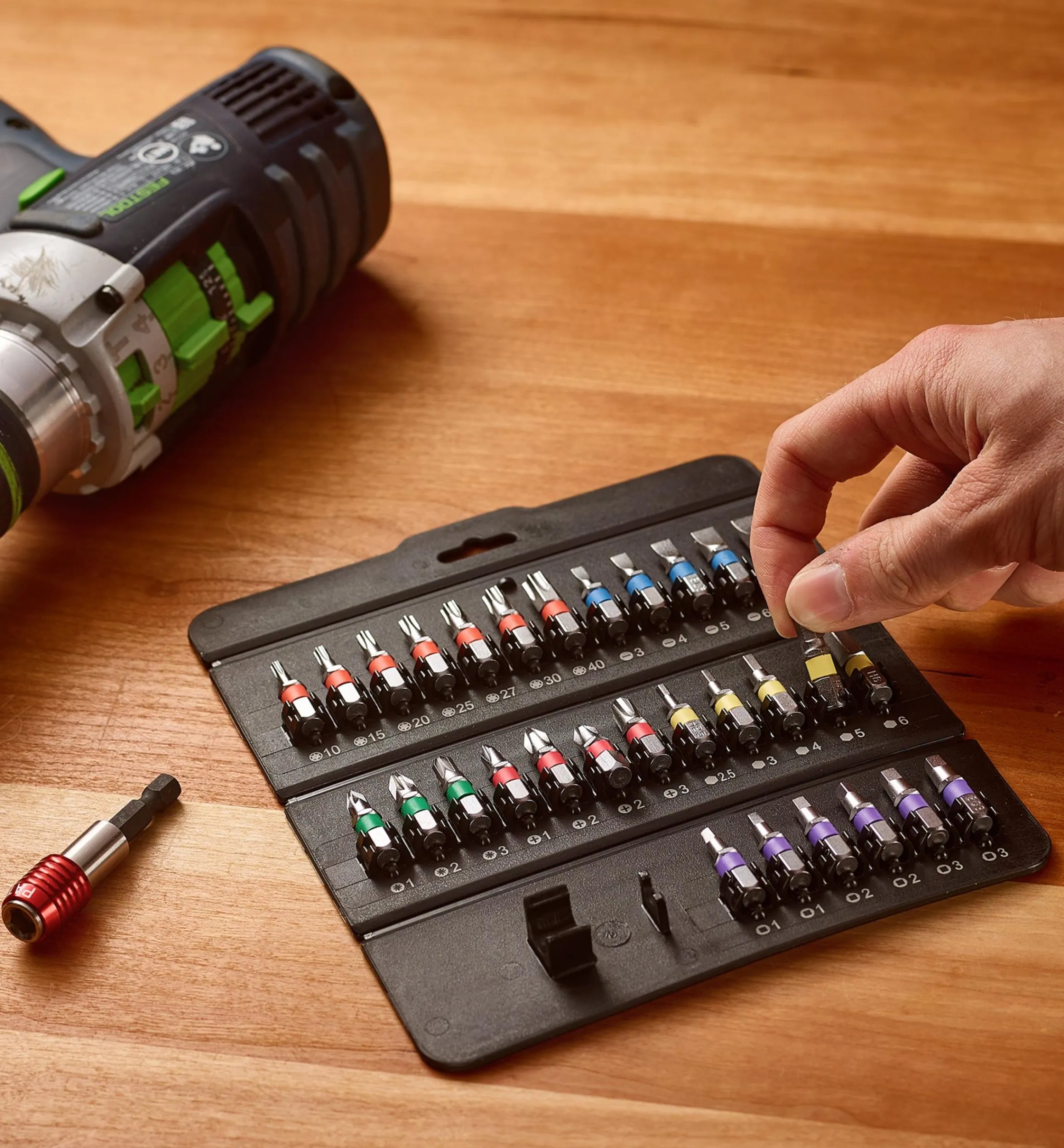 Lee Valley Magnets|Magnets>Magnetic Holder & 1/4" Bit Set