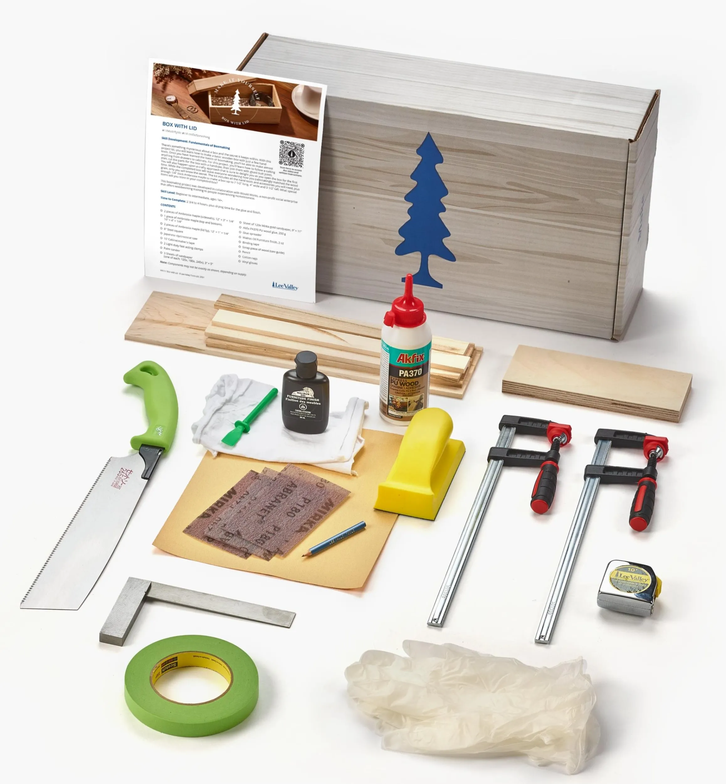 Lee Valley Supplies>Make It Yourself Box With Lid Kit