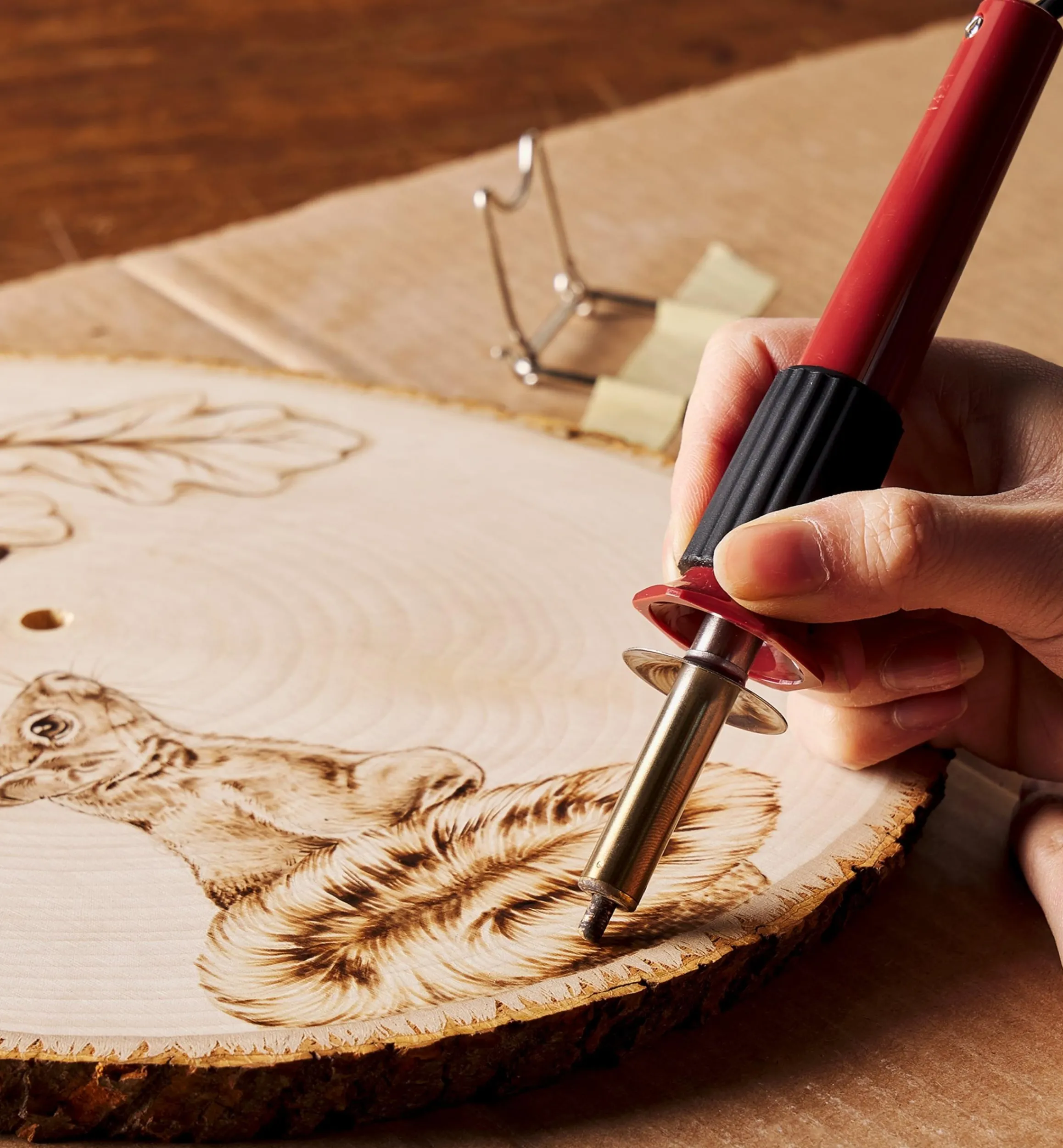 Lee Valley Supplies>Make It Yourself Pyrography Clock & Coasters Kit