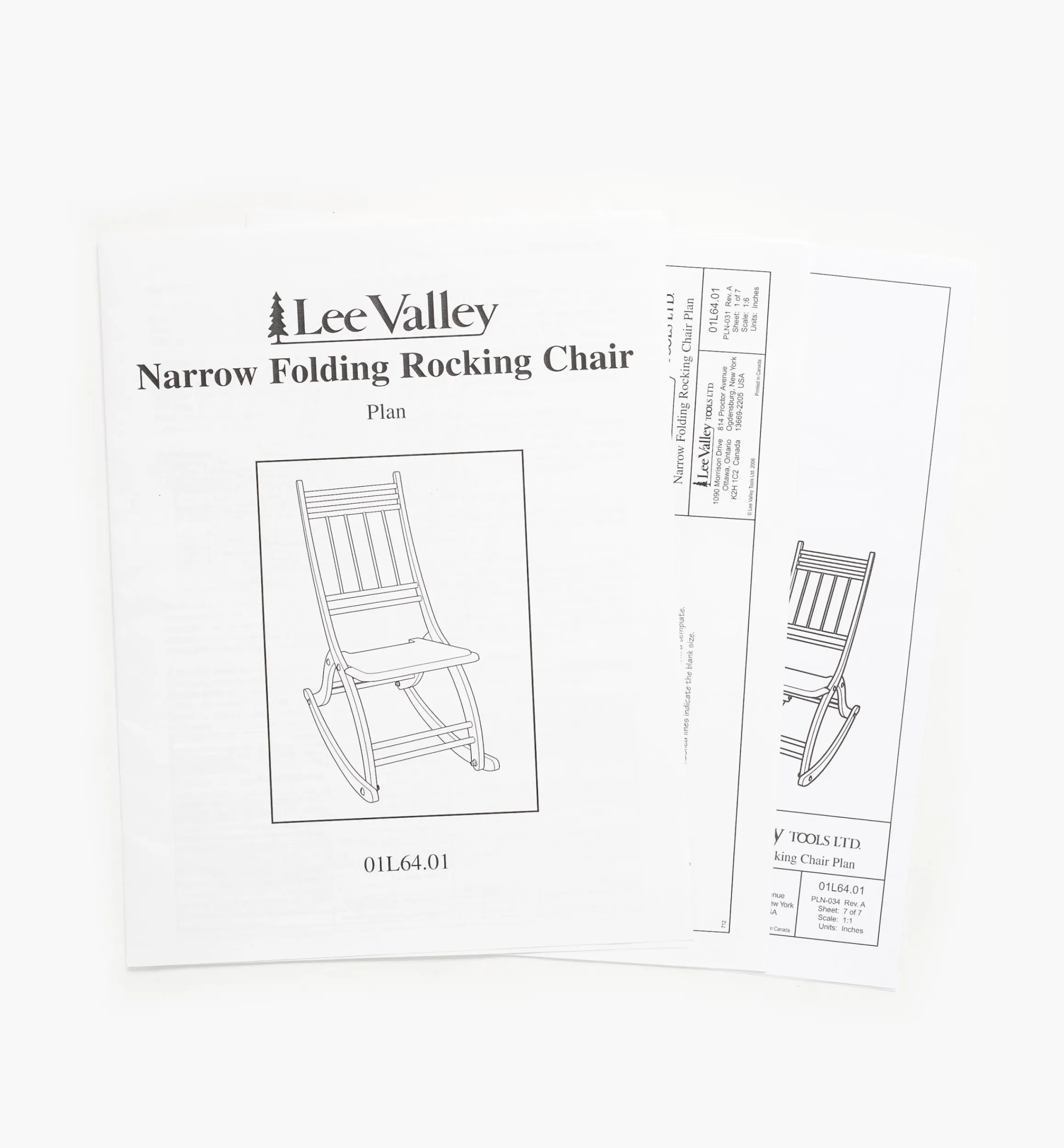 Lee Valley Plans>Narrow Folding Rocking Chair Plan