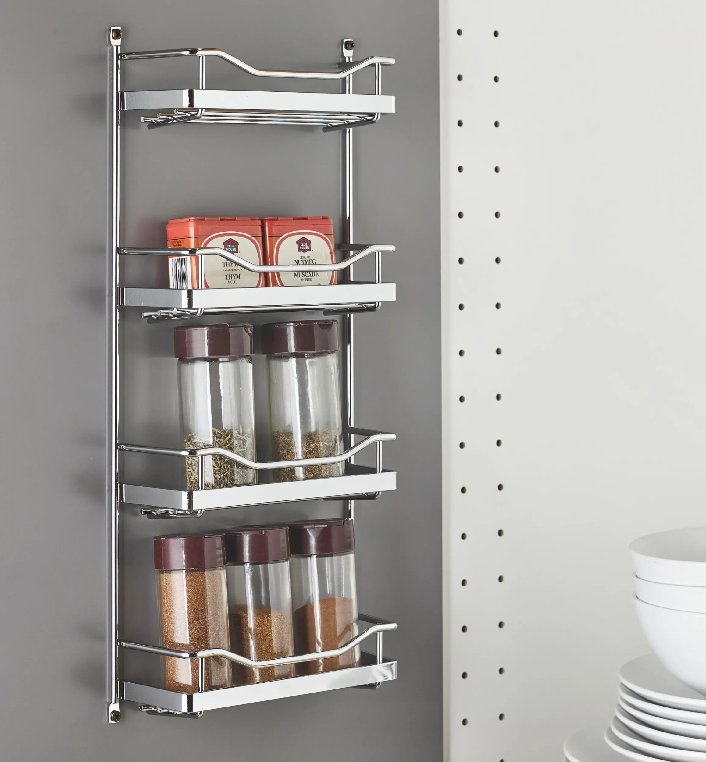 Lee Valley Kitchen Hardware>Narrow Four-Shelf Screw-Mount Spice Rack