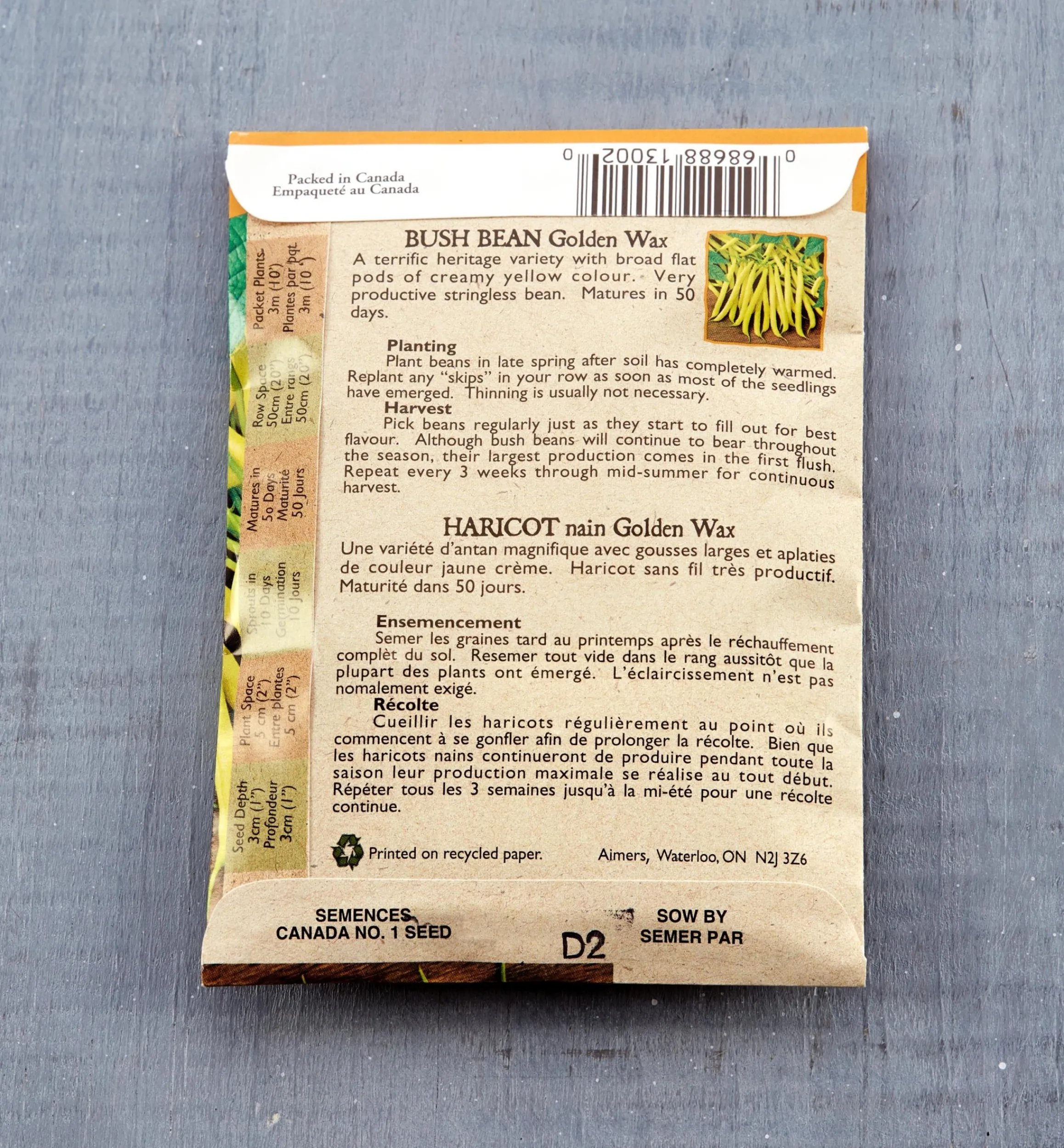 Lee Valley Seed Starting>OSC Organic Vegetable Seed Packets