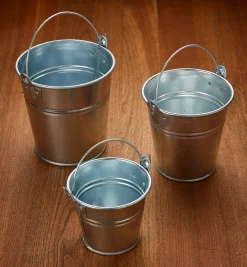 Lee Valley Storage & Organization>3-Pc. Galvanized Pail Set