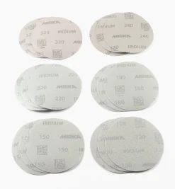 Lee Valley Supplies>18-Pc. Sample Pack Of Mirka 5" No-Hole Iridium Grip Discs