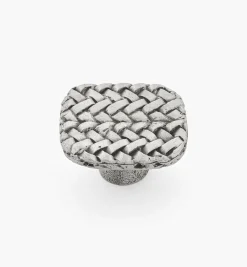 Lee Valley Knobs>Pewter Herringbone Weave Knob