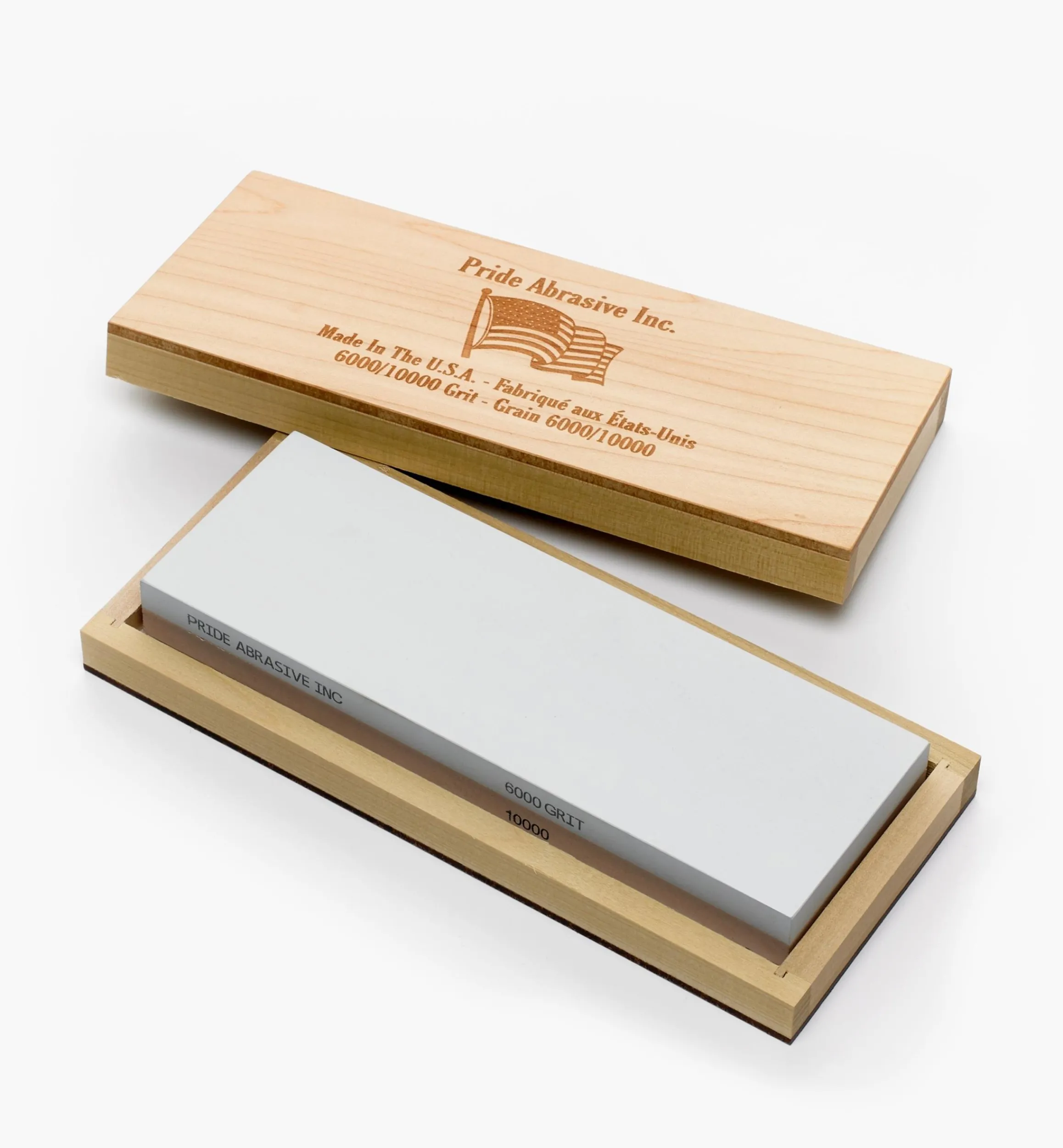 Lee Valley Sharpening>Pride Abrasive Ceramic Water Stones With Wooden Box