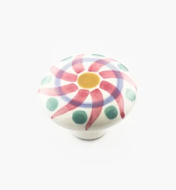 Lee Valley Knobs>Red Swirl Painted Ceramic Knobs