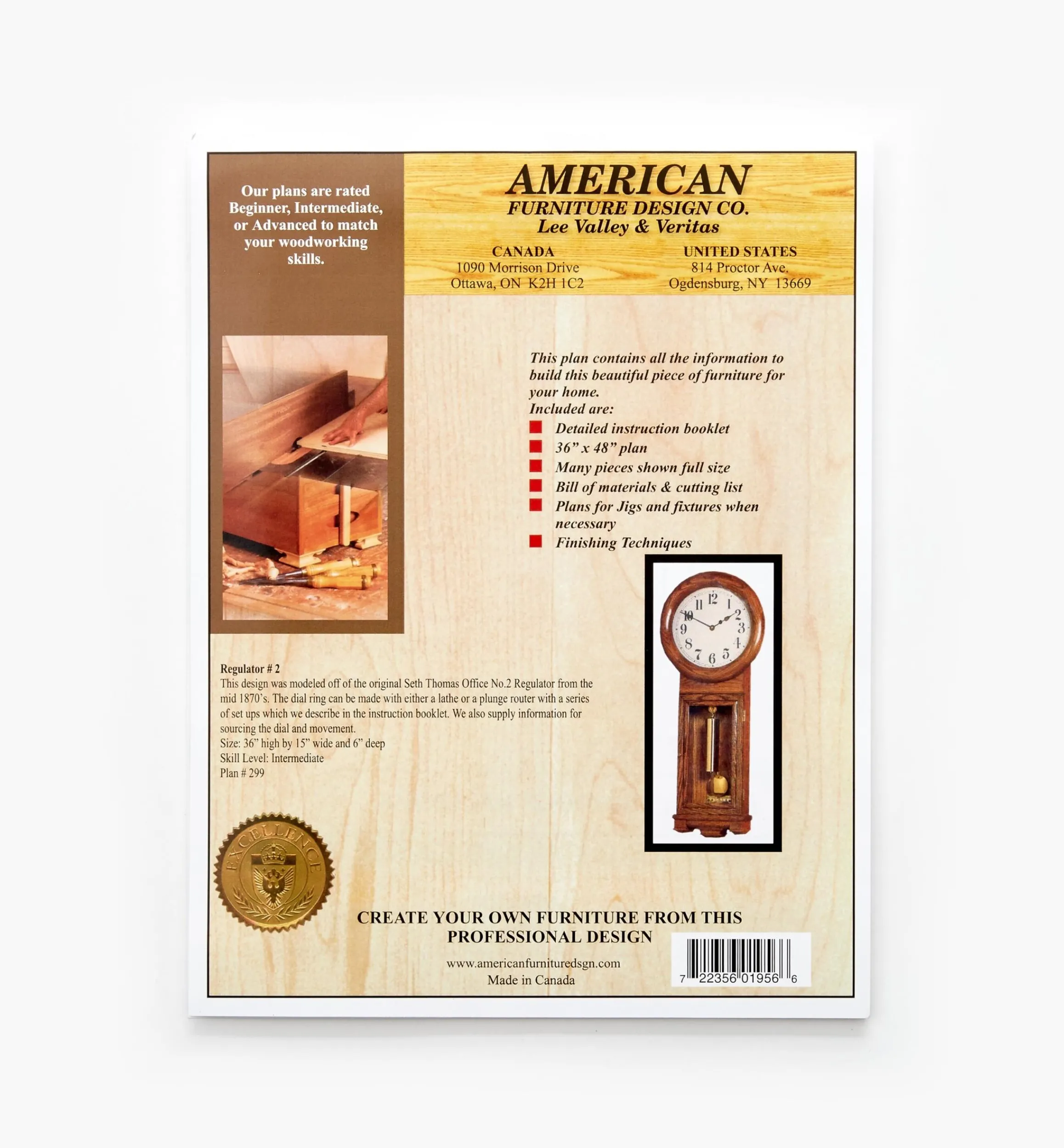 Lee Valley Plans>Regulator Clock Plan