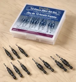 Lee Valley Power Tool Accessories>Set Of 10 Countersink/Counterdrill Pilot Bits