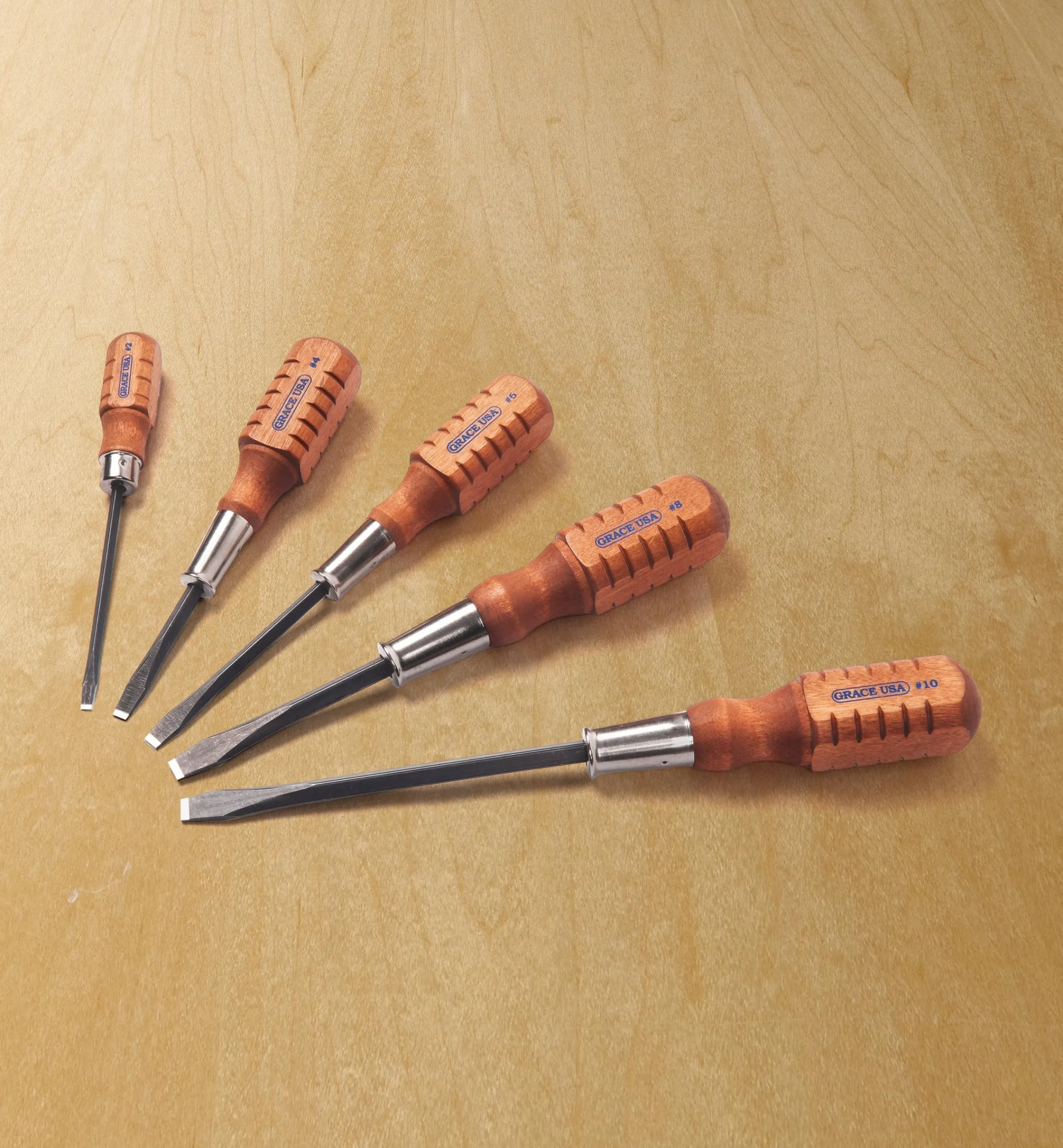 Lee Valley Screwdrivers>Set Of 5 Grace USA Gunsmith-Style Slot Screwdrivers