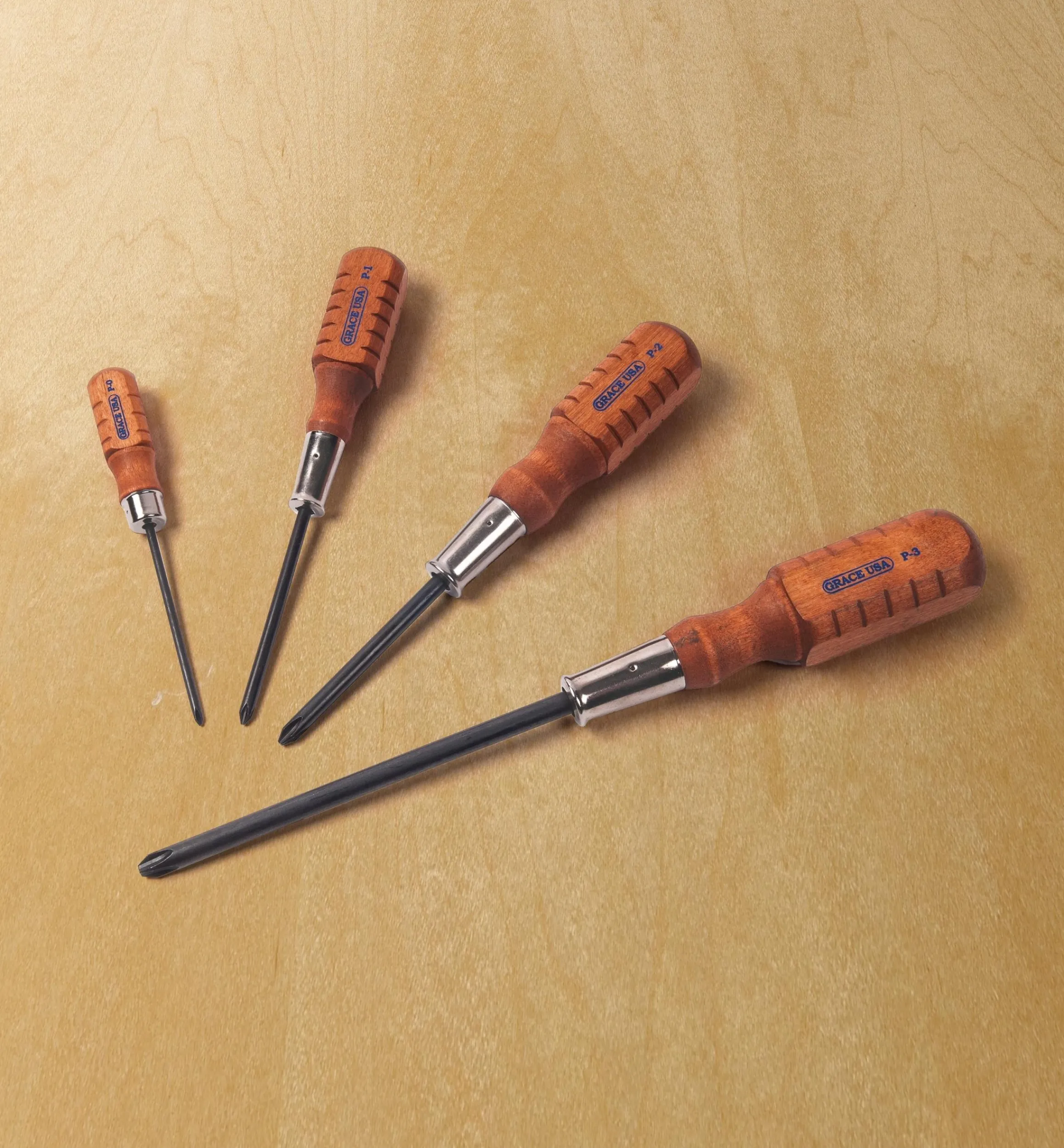 Lee Valley Screwdrivers>Set Of 4 Grace USA Gunsmith-Style Phillips Screwdrivers