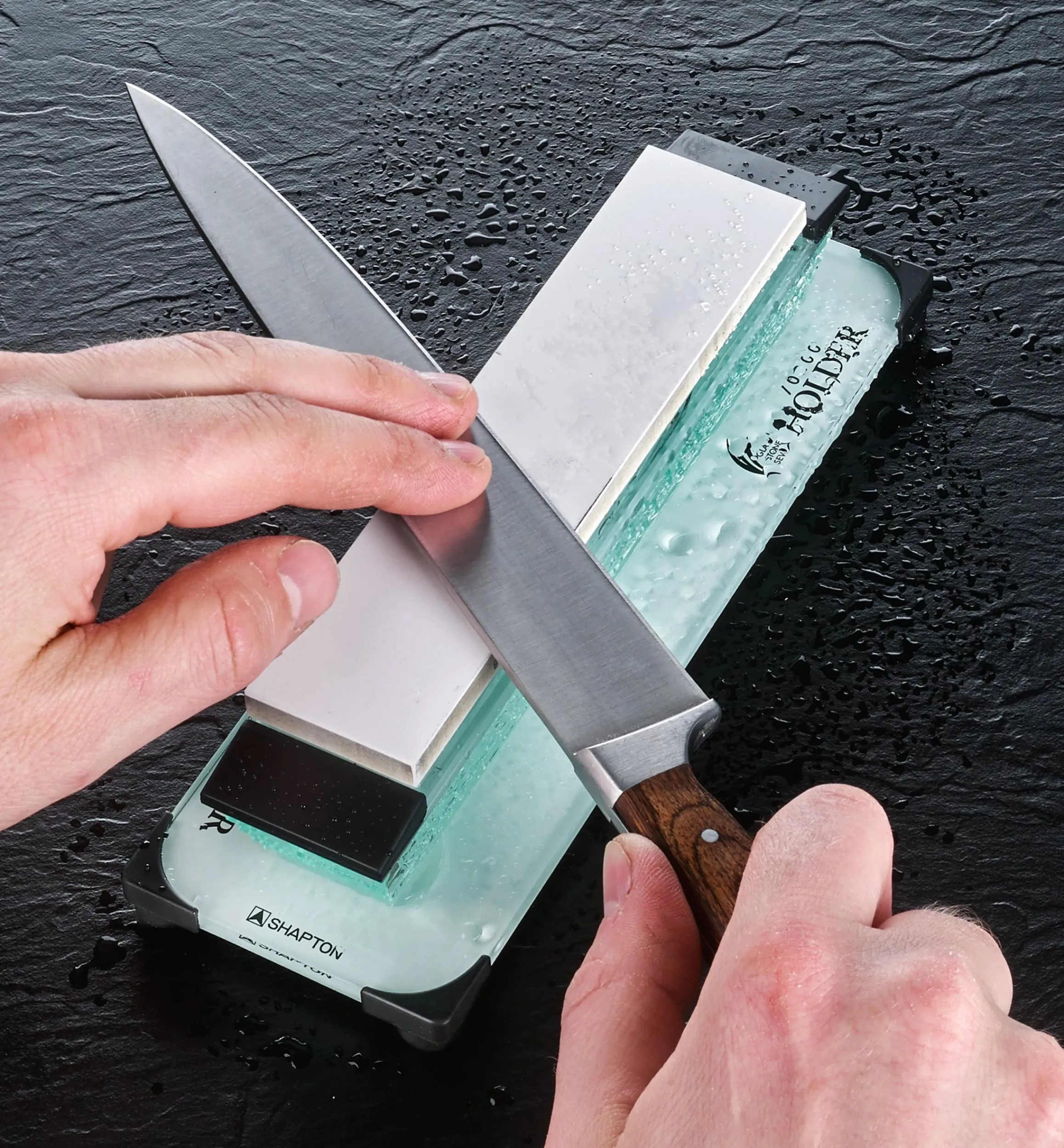 Lee Valley Sharpening>Shapton GlassStone Seven (GS7) Knife Sharpening Kit