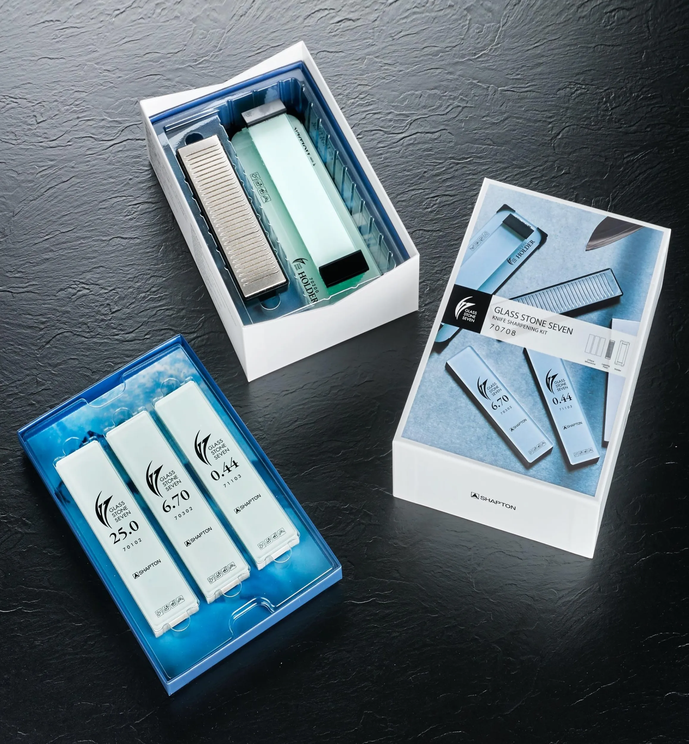 Lee Valley Sharpening>Shapton GlassStone Seven (GS7) Knife Sharpening Kit