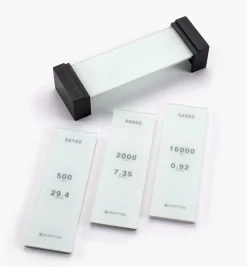 Lee Valley Sharpening>Shapton Set Of 3 GlassStone (GS) HR Stones & Field Holder