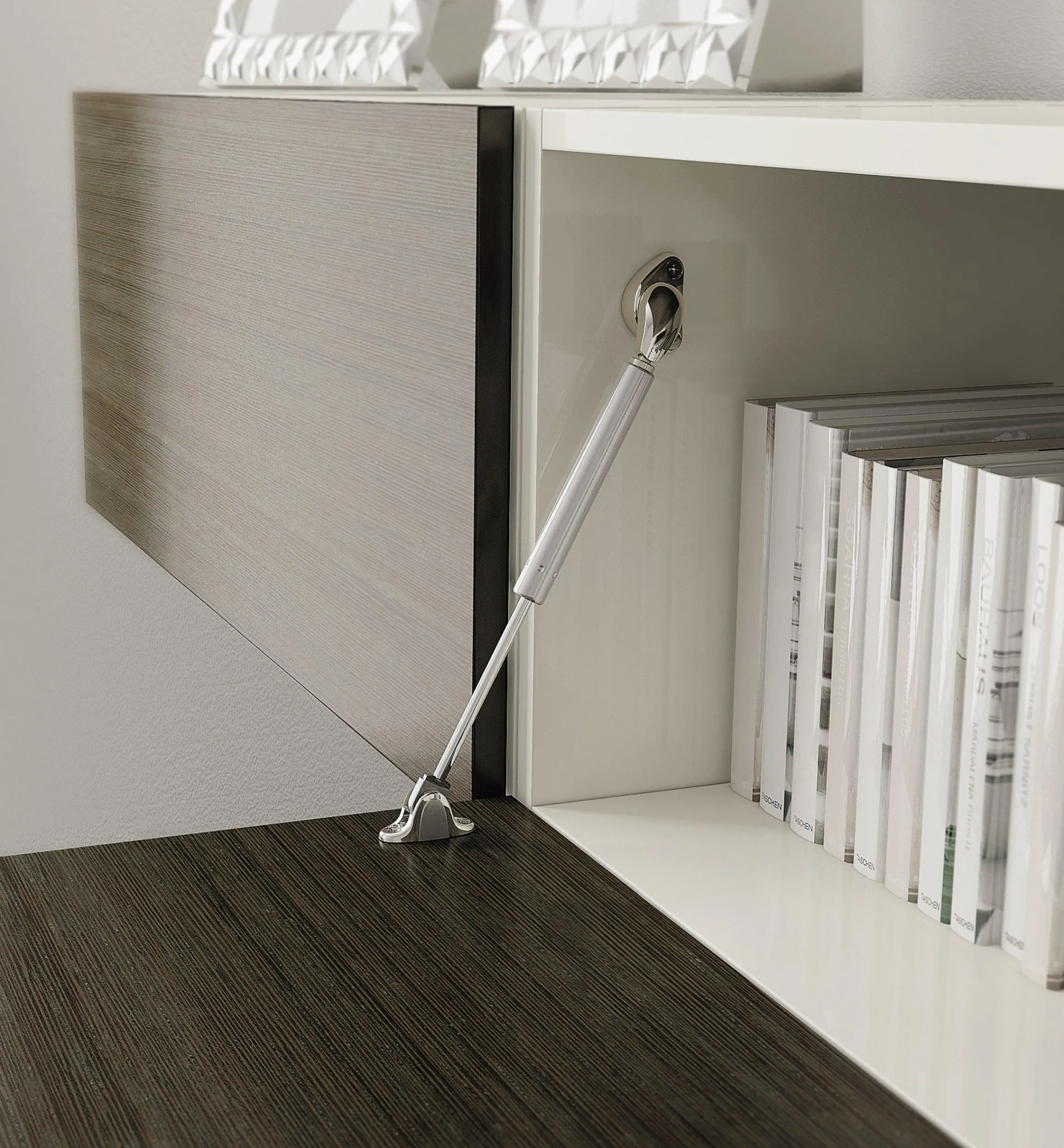 Lee Valley Mechanisms>Soft-Open/Close Gas Spring Drop-Down Stays