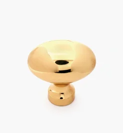 Lee Valley Knobs>Solid Brass Oval Knob From Belwith