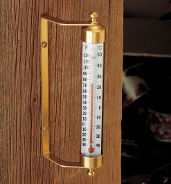 Lee Valley Weather Measurement>Solid Brass Thermometer